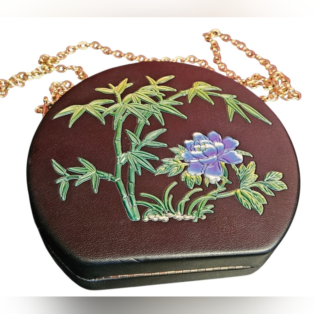 Collectif Tropical Tiki Lounge Cruiser Clutch Crossbody Vacation Purse in Black - Picture 3 of 16